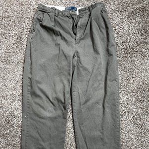 Vintage Polo Ralph Lauren Men's Green Pleated Chinos 32"